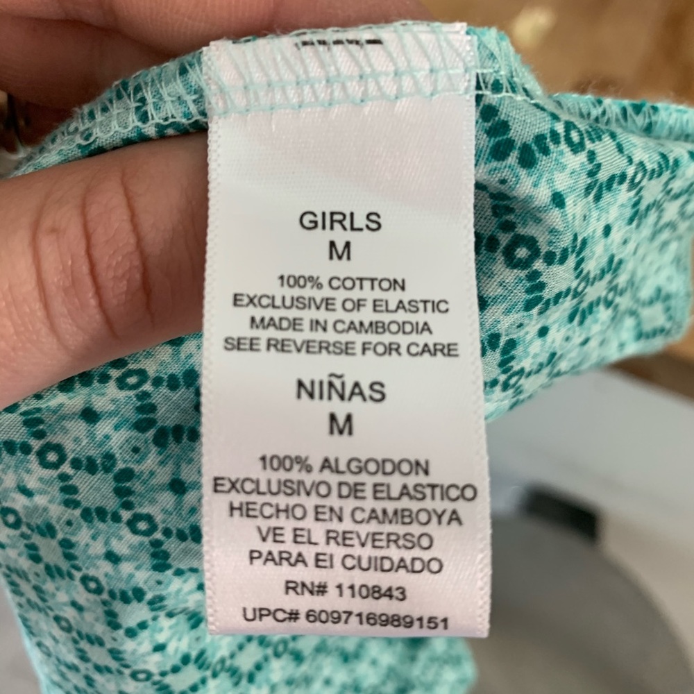Lei Turquoise Floral Green Dress Girls Size M. C - Picture 10 of 10